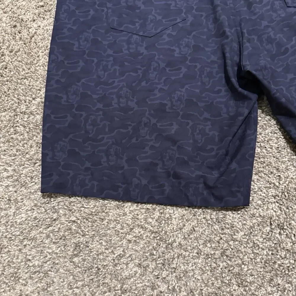 Peter Millar Golf Shorts Mens 44 Navy Skull Camo Performance Stretch 5 Pocket